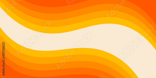 Bright wavy background with warm retro autumn colors. Cool hippie background. Retro psychedelic wavy design from the 60s and 70s.