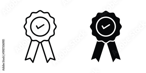 Patented icon vector graphic clipart and line art style set