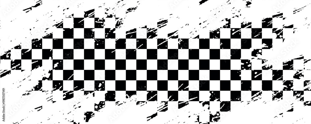 Fototapeta premium Checkered flag wave on white background design for sport race championship vector illustration.