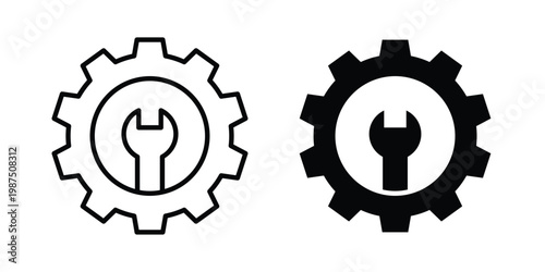 Project Development icon vector graphic clipart and line art style set