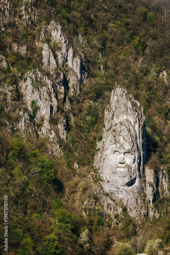 Rock Sculpture of King Decebalus in Iron Gates