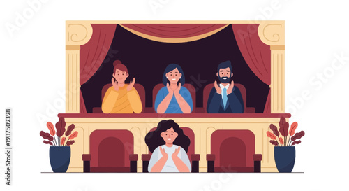 Theater Audience Watching a Performance with Enthusiastic Applause