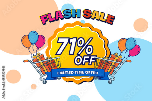 71 Flash Sale Colorful Promotional Graphic