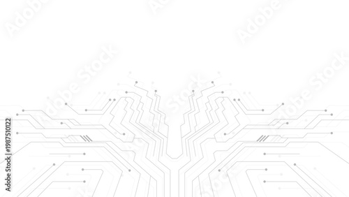 Futuristic digital circuit technology background featuring glowing lines, nodes, and electronic connections. High-tech abstract backdrop inspired by motherboard and data network structure. Perfect for