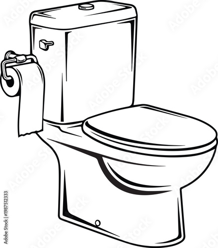 toilet commode icons in various styles on transparent background