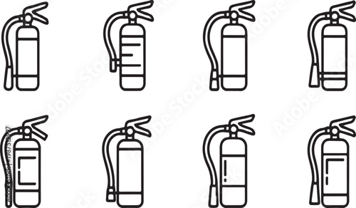 Foto Fire Extinguisher Icon, vector illustration of safety equipment for firefighters  Fire extinguisher icon vector set