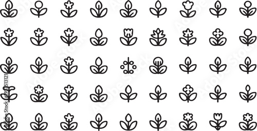 Set of musical notes and treble clef vector icon symbols decorative seamless pattern design illustration Set of vector design on transparent background.
