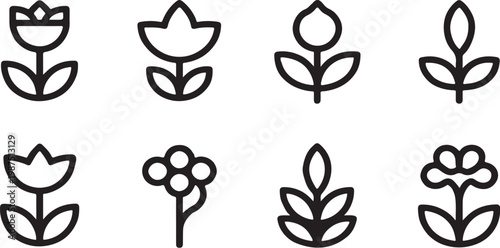 Black and white vector icon set of spiders insects biohazard symbols and tribal decorative elements