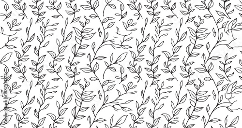 Valokuva Seamless vintage floral pattern with leaves and flowers in a decorative nature i