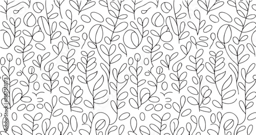 Seamless vintage floral pattern with leaves and flowers in an ornate decorative style suitable for wallpaper and textile design