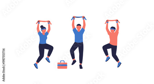 Fitness enthusiasts doing jump rope exercises in a gym