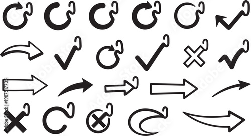 Vector arrows and symbols a collection of directional indicators for graphic design and mathematical concepts