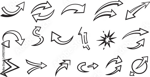 Diverse vector arrows collection directional indicators for design data visualization