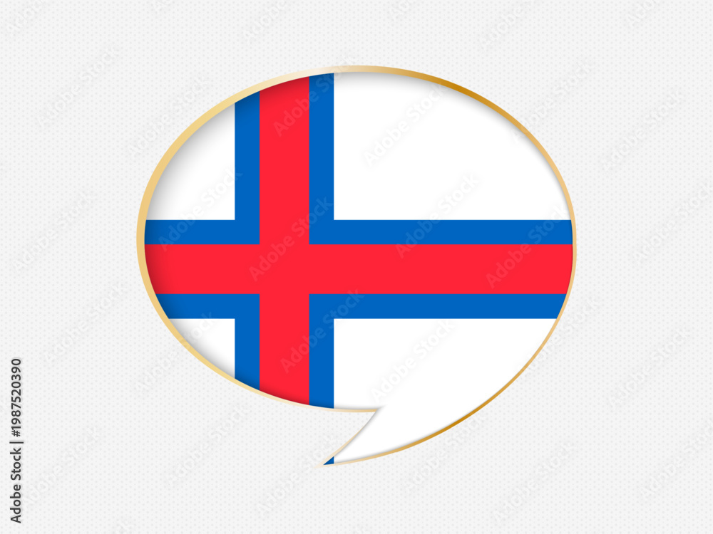 Obraz premium Faroe Islands in a Speech Bubble Design on Golden Frame.