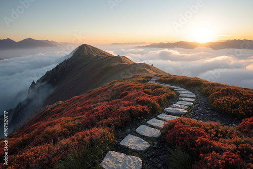 sunset in the mountains