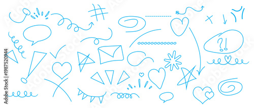 hand drawn decorative doodles sketch drawing scribble icon set. pen pencil hand drawn hand made doodle drawing icon set.
