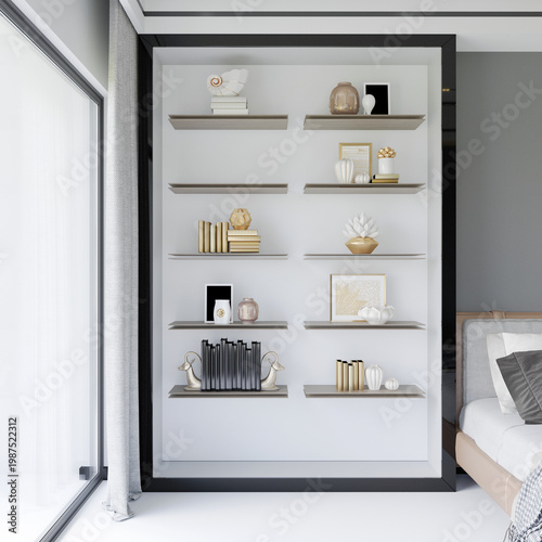 3d render modern bedroom interior