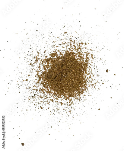 Obraz na płótnie A pile of ground cumin spice isolated on transparent background