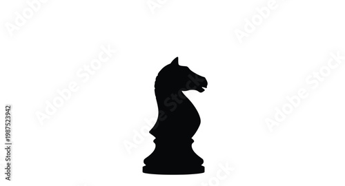 Black chess knight isolated a striking design element on transparent background silhouette