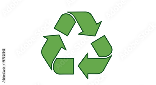A clean, simple, green recycling symbol on a white background, representing environmental sustainability and waste reduction.