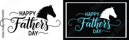 Happy father's day vector stunning horse head designs for dad celebrate with unique graphics