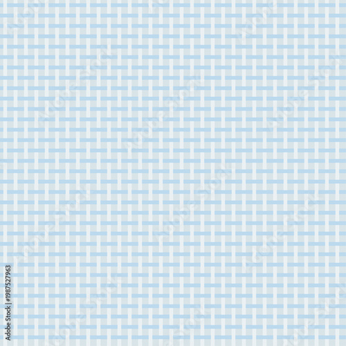 Minimal seamless plain weave pattern with white warp and soft blue weft on light gray background