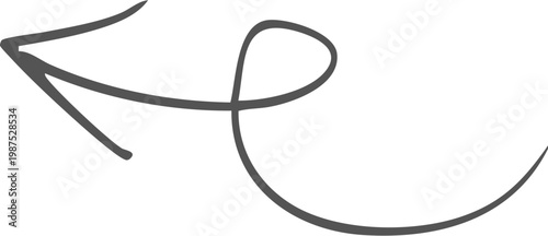Hand drawn black curved arrow pointing to the right isolated on transparent background, Black curved arrow pointing right with slight upward arc on white background, isolated design element vector.