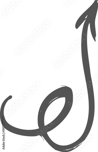 Hand drawn black curved arrow pointing to the right isolated on transparent background, Black curved arrow pointing right with slight upward arc on white background, isolated design element vector.