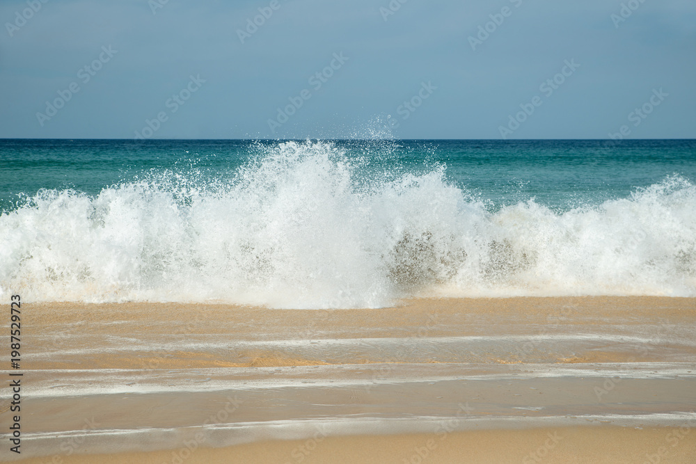 custom made wallpaper toronto digitalBeautiful tropical landscape sea view with splashed waves. Sea and ocean energy. Relaxation and nature. Space for text