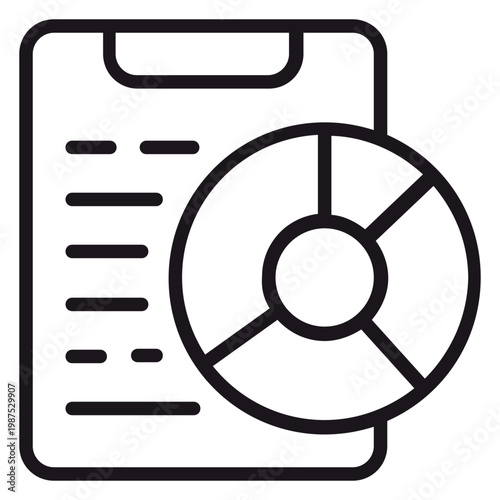 Billede på lærred Corporate briefing clipboard graphic with statistical circle graph