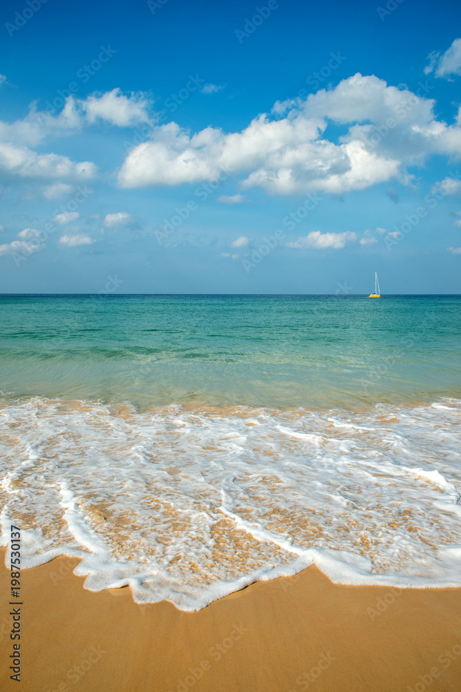 custom made wallpaper toronto digitalBeautiful tropical landscape sea view with splashed waves. Sea and ocean energy. Relaxation and nature. Space for text