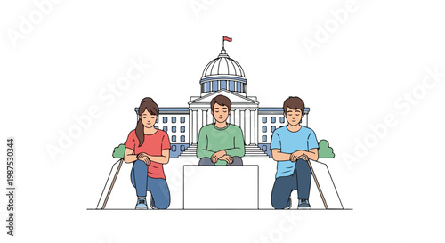 Youth Protest for Social Justice Vector Illustration