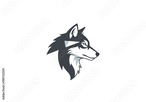 Wolf logo on white background. Wolf logo design. Wolf head logo vector illustration.