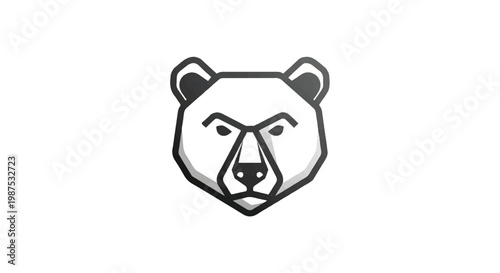 Bear logo on white background. Bear logo design. Bear head logo vector illustration.