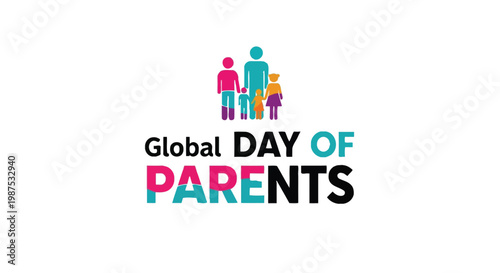 The parents' silhouette icon features a colorful group of family figures to represent the annual global observance honoring caregivers.