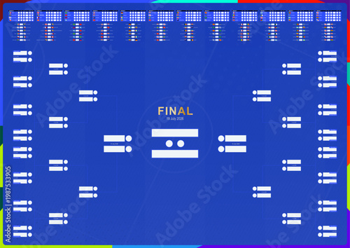 Football Tournament Bracket Template with Group Stage and Final Match Layout