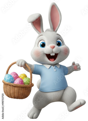 Cute Bunny png Happy Rabbit cutout Easter Hare png Gray Character cutout Fluffy Mascot png Joyful Animal cutout Animated Bunny png Cartoon Rabbit cutout isolated transparent background image