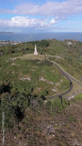 Aerial view of Killiney Hill in Dublin, Ireland