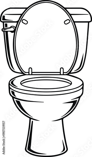 toilet commode icons in various styles on transparent background