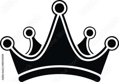 Black and white crown with rounded tips and decorative beads