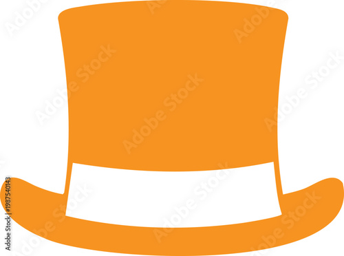 Orange hat with white band and curved brim