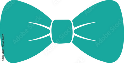 Teal blue bow tie isolated on white background, bowtie accessory