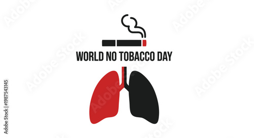 World no tobacco day illustration with lungs and a cigarette