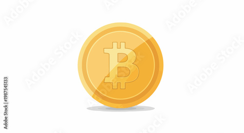 A stylized depiction of a bitcoin cryptocurrency coin