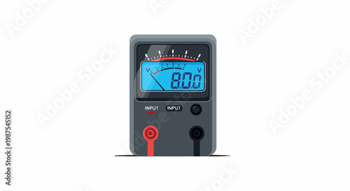 Analog and digital multimeter measuring high voltage in a circuit setup