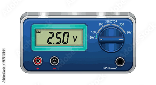 Digital multimeter displaying ac voltage measurement of 250 volts