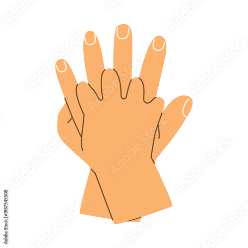 correct hand placement during cpr, first aid chest compression technique, emergency resuscitation training concept, medical instruction- vector illustration