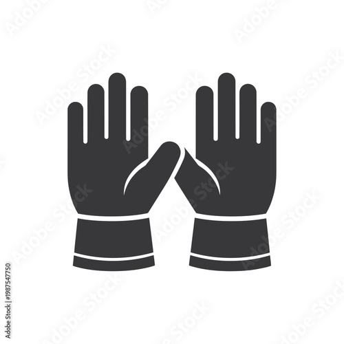 Pair of black protective gloves on white background, isolated