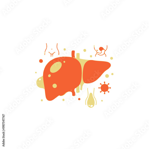 Human Liver Health Concept: Disease, Infection, and Medical Illustration