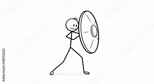 Stick figure holding a large megaphone.
